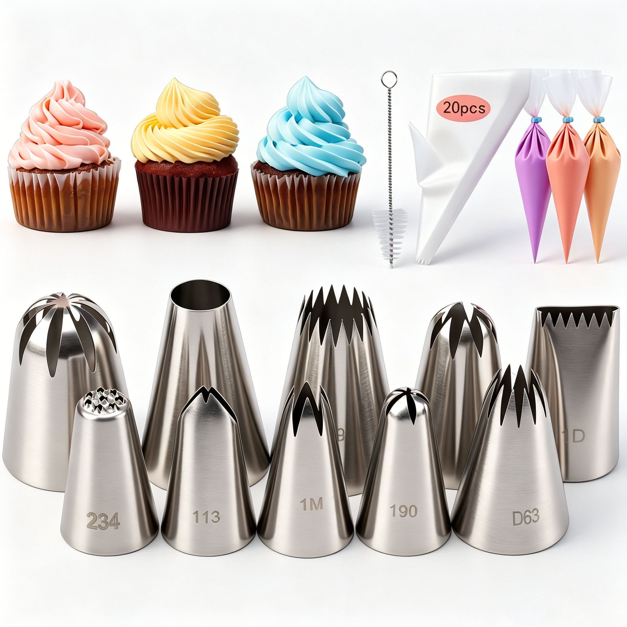Piping Bag Disposable - Conjunto de 31 bicos de confeitar