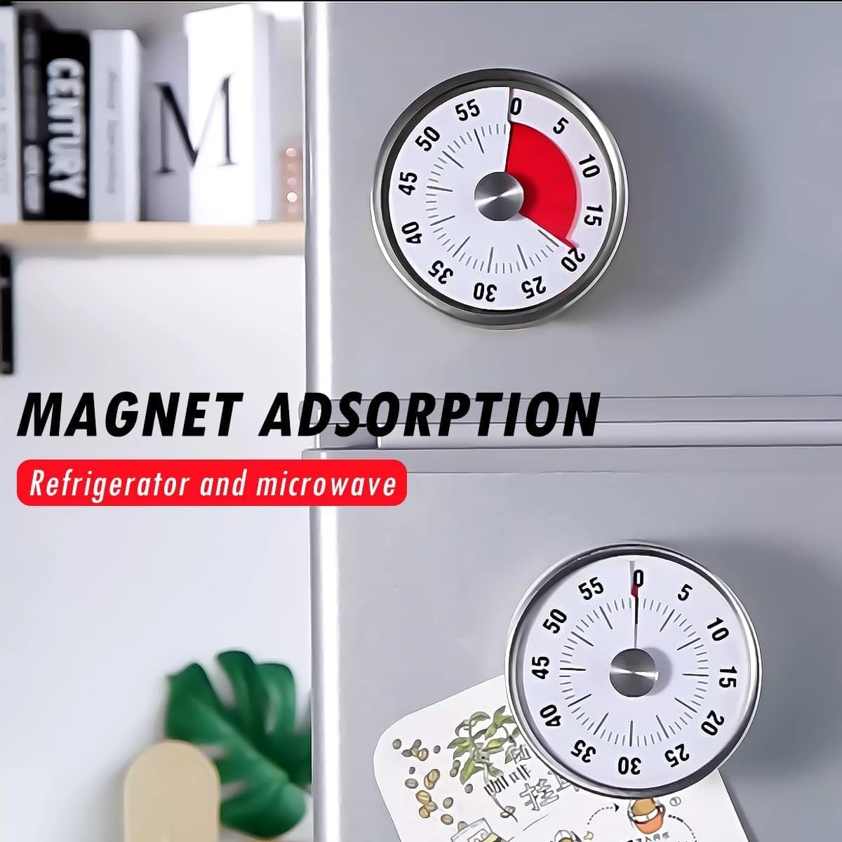 Kitchen Baking Timer - Temporizador Visual Magnético Mecânico com Lembrete