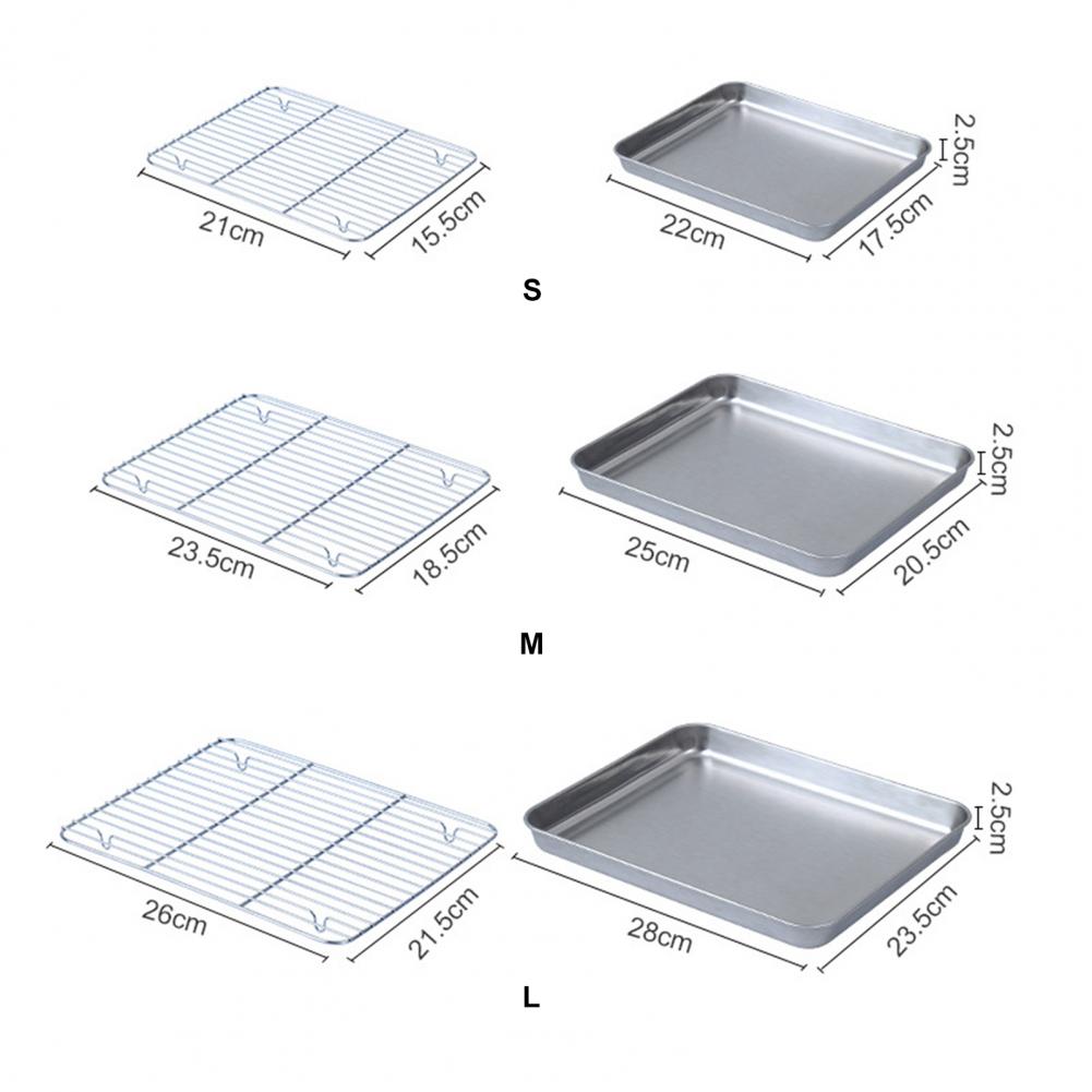 Kitchen Baking Tray Set - 1 conjunto de aço inoxidável forno
