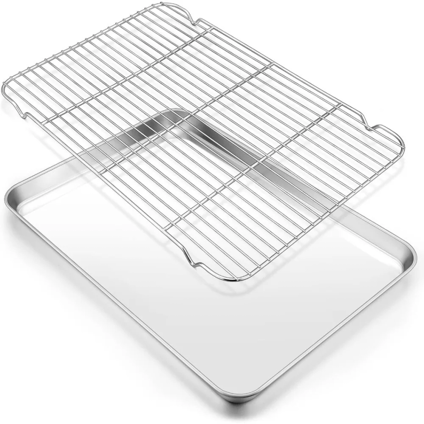 Kitchen Baking Tray Set - Conjunto de Assadeiras de Aço Inoxidável