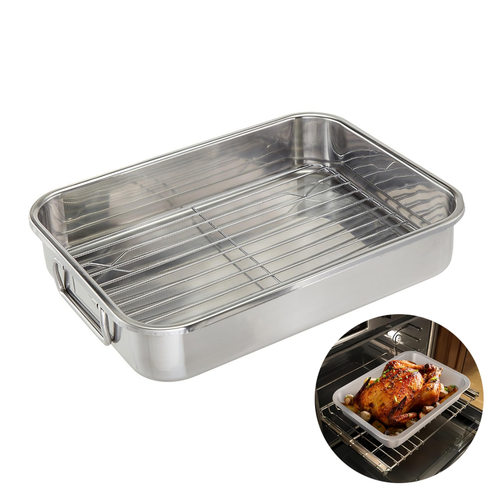Kitchen Baking Tray Set - Estanho assado em aço inoxidável com