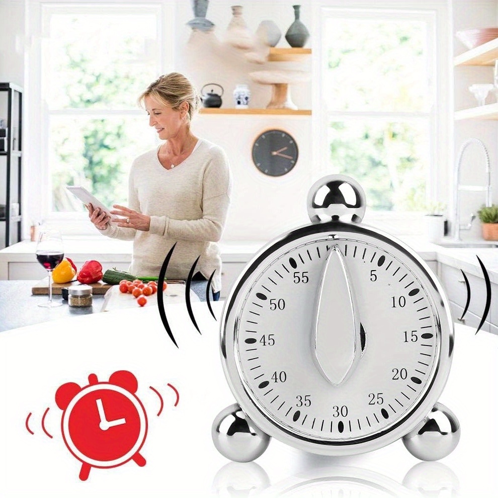 Kitchen Baking Timer - Temporizador mecânico visível, relógio de contagem