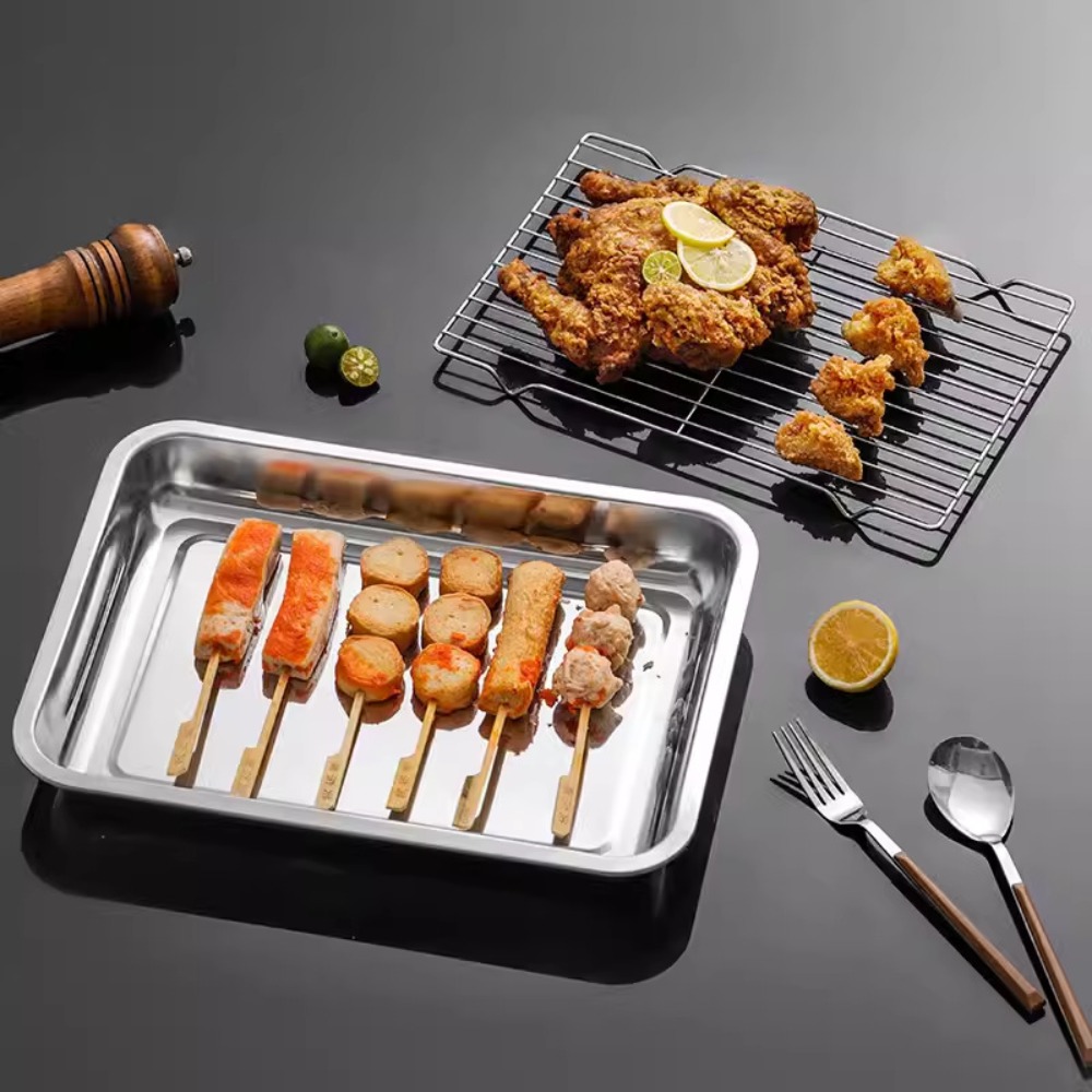 Assadeira de Aço Inoxidável co - Kitchen Baking Tray Set avaliação e preço