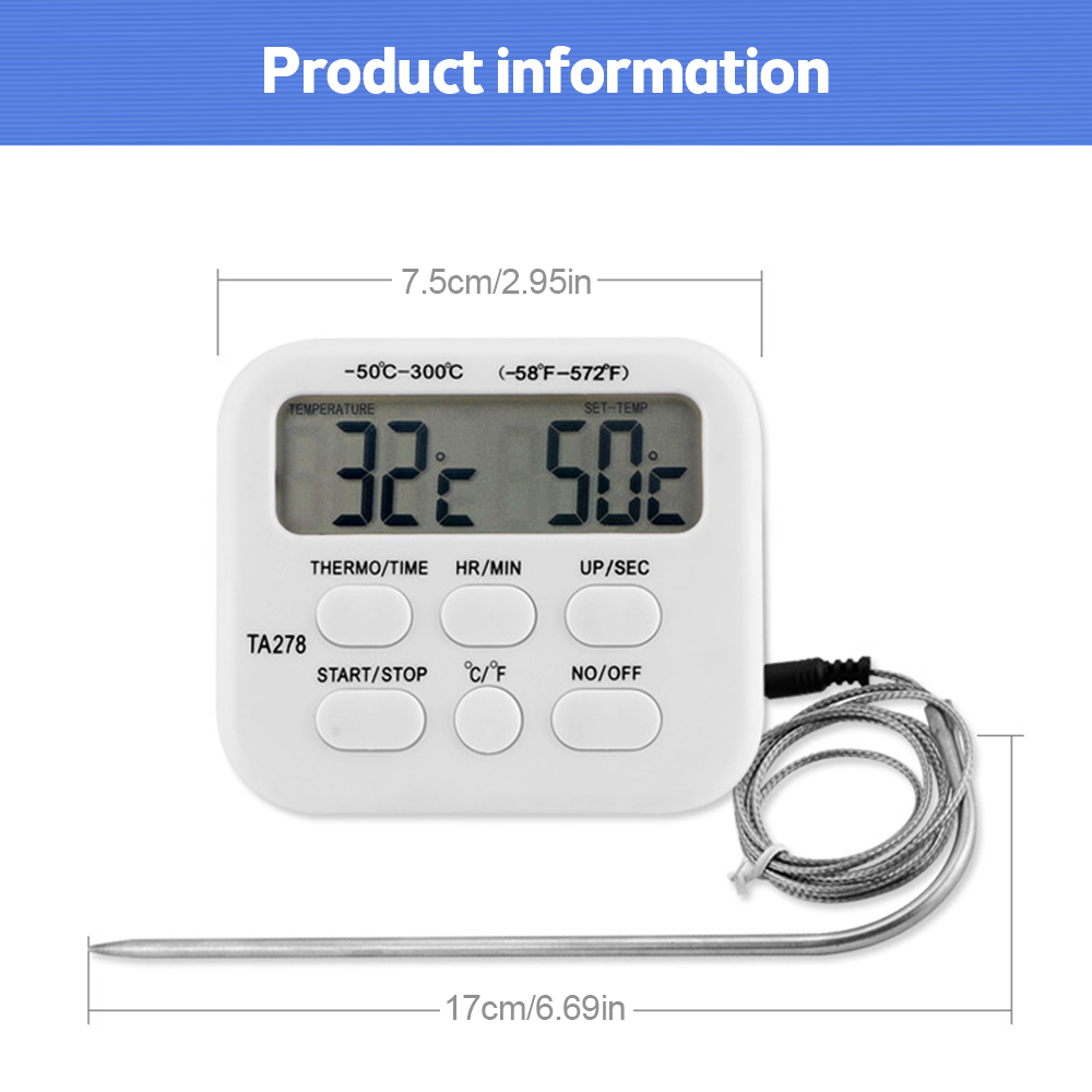 Ta278 termômetro digital de co - Kitchen With Baking Station avaliação e preço