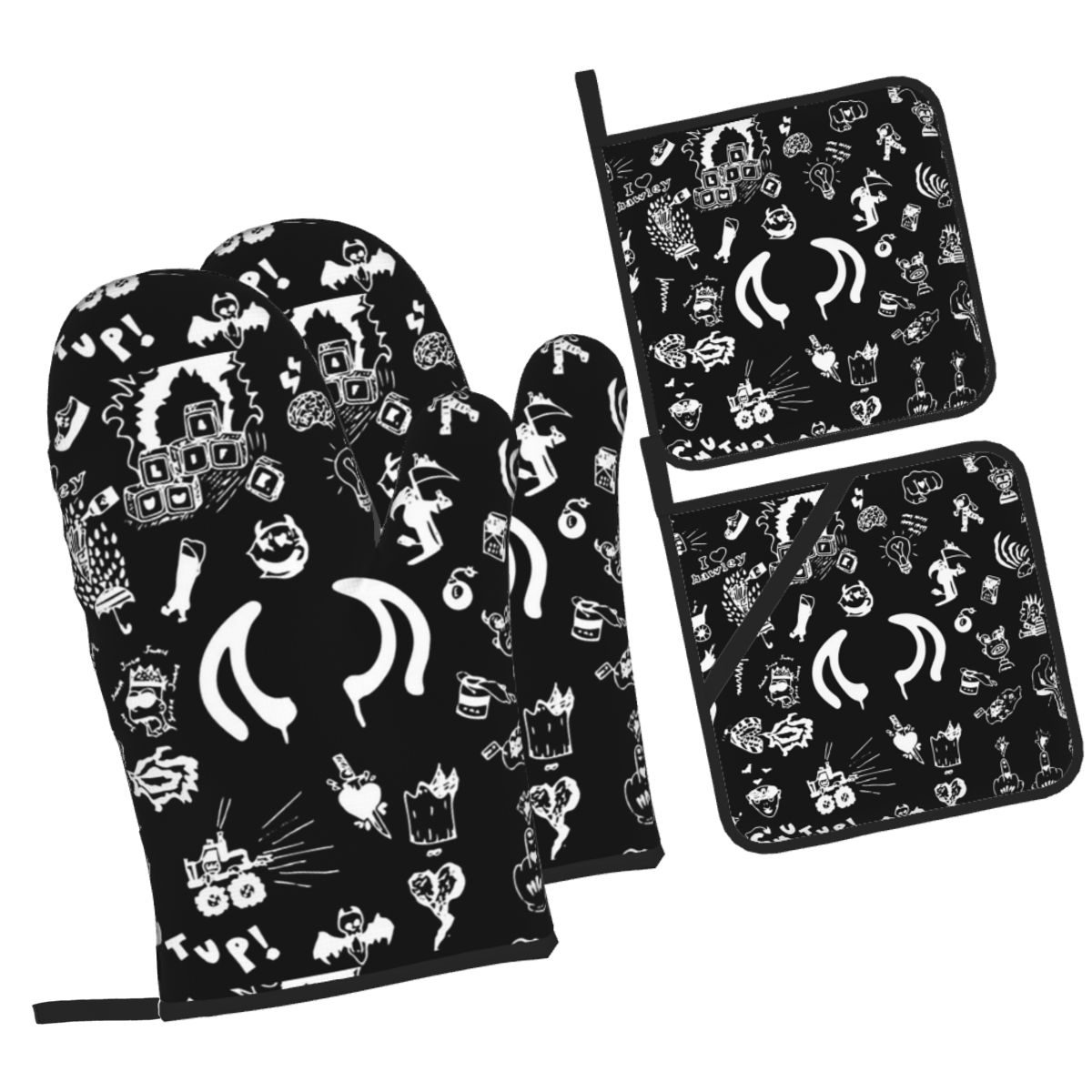 Luvas de Forno e Suporte para  - Kitchen Baking Drawing avaliação e preço
