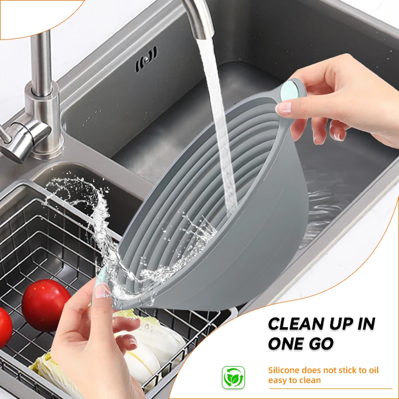 1PC Cesto de Silicone Dobrável - Kitchen Baking Bowls avaliação e preço