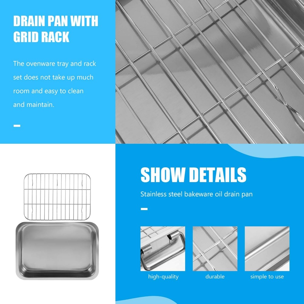 Estanho assado em aço inoxidáv - Kitchen Baking Tray Set avaliação e preço